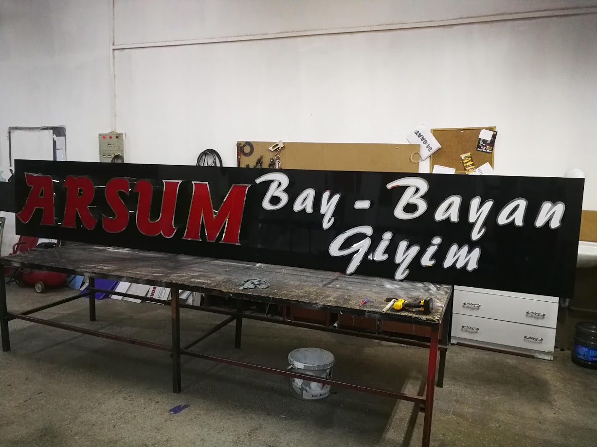 PASLANMAZ KROME HARF SİYAH KOMPOZİT  KUTU HARF TABELA